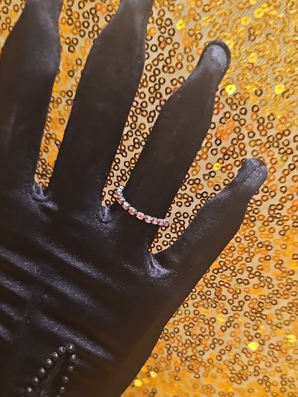 Pink Heart And Ribbon Jewelry Set With 1 Ring And 1 Bracelet And 2 Necklaces. - Picture 6 of 7